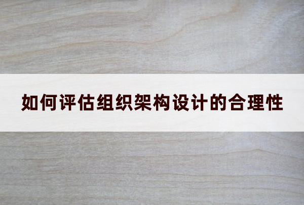 如何評估組織架構設計的合理(lǐ)性